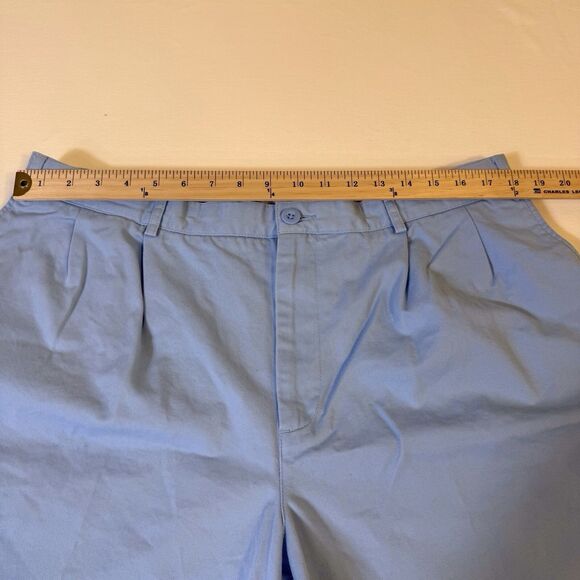 Men’s Lands End Sze 38 Light Blue Traditional Pleated Cotton Dress Shorts Preppy - Picture 5 of 7